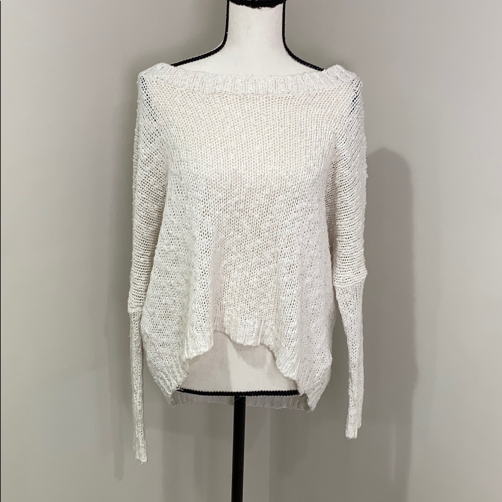 LF Slouchy White Sweater OS